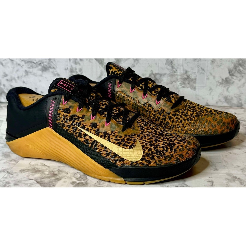 Nike Metcon 6 Leopard‎ Print Athletic Sneakers AT3160 SZ Women's 13/Men's 11.5